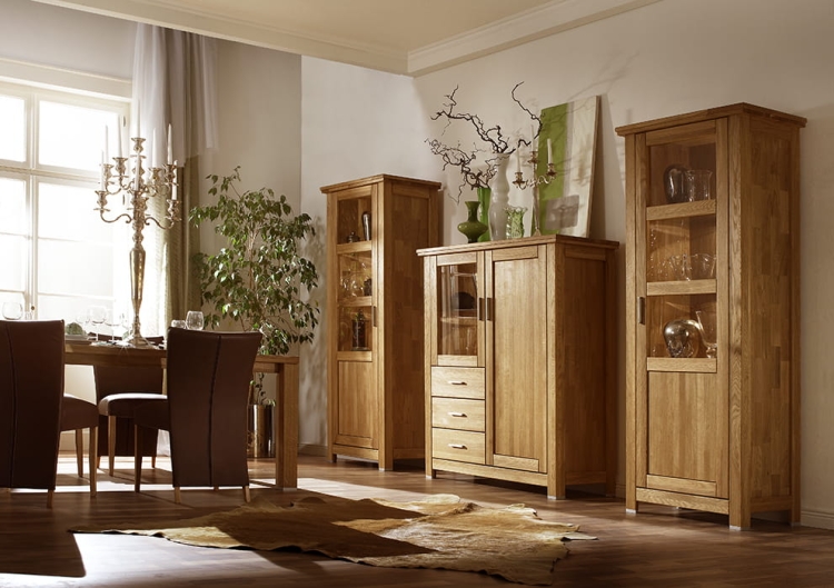 wspaniały klasyczny salon z kolekcją dębowych mebli Prato