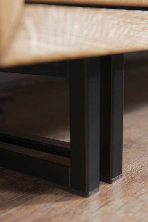 komoda duża dębowa RTV z metalowymi nogami