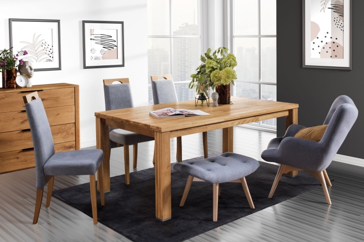 klimatyczny naturalny stół dębowy