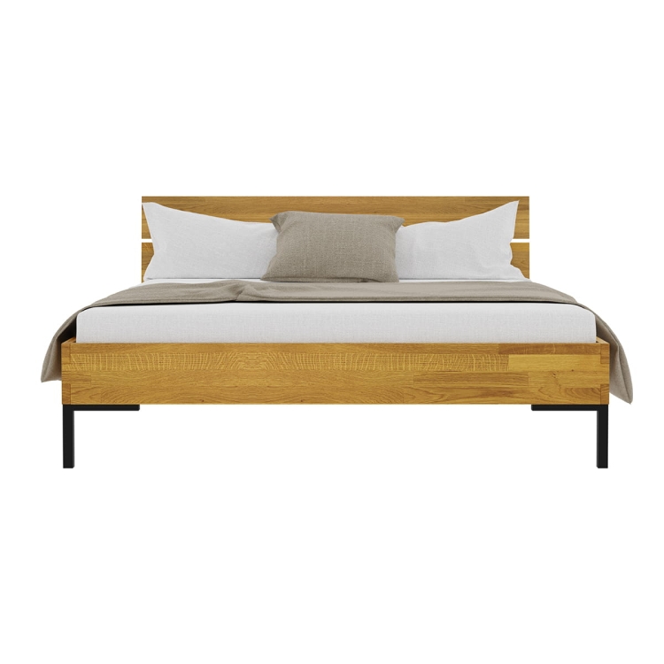 dębowe łóżko Yoko z metalowymi delikatnymi nogami.jpg