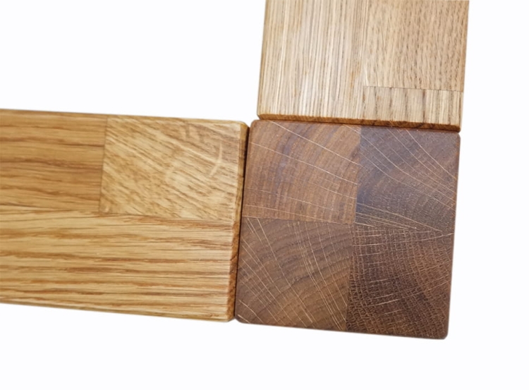 Rama łóżka dębowego Solid Style 160x200 cm widoczna z góry, naturalny dąb