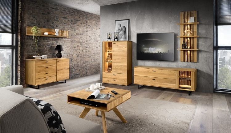 meble do salonu z kolekcji debowej Terra