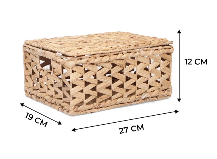 Wymiary małego ażurowego kosza plecionego w rozmiarze S