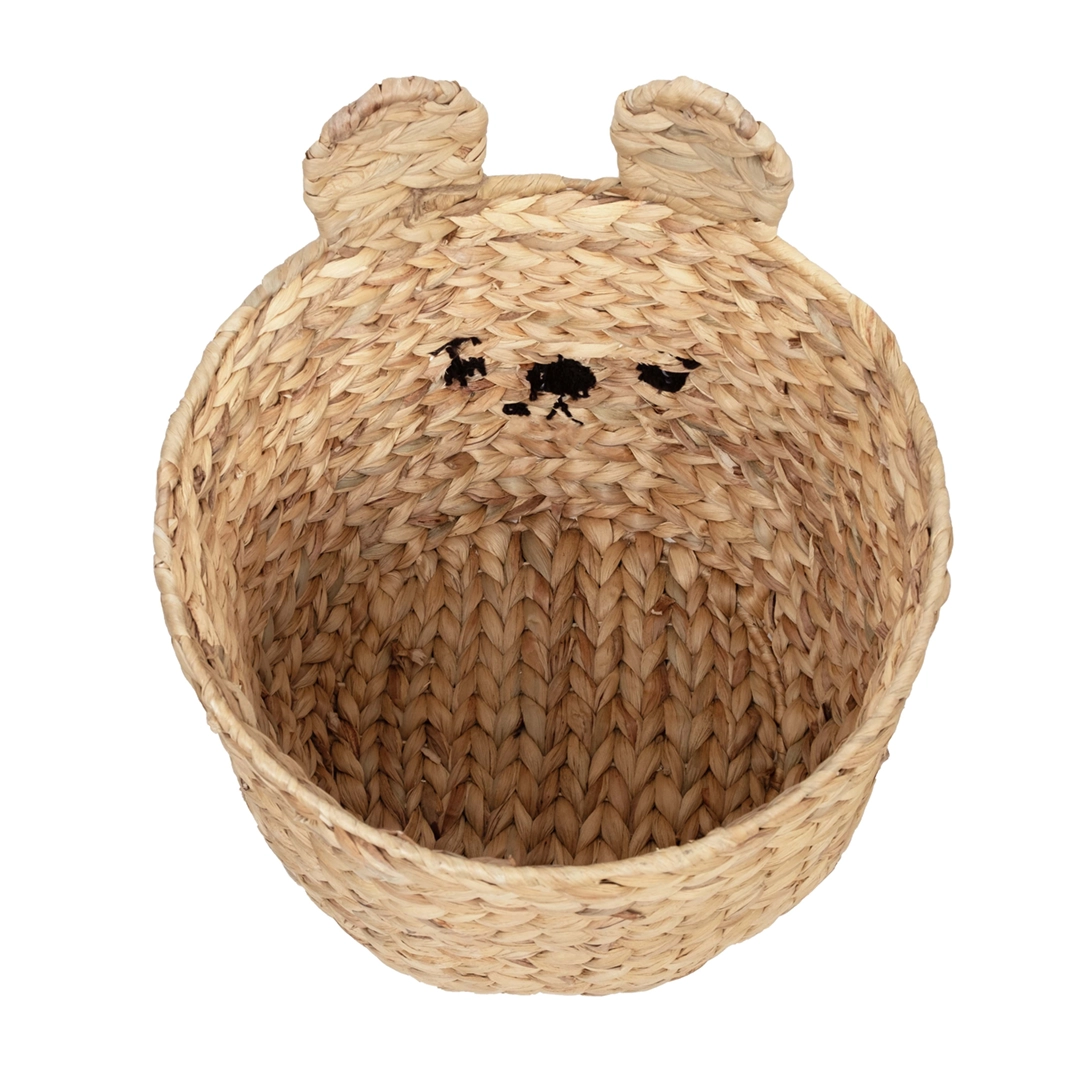 Wnętrze pojemnego, dużego kosza na zabawki do pokoju dziecięcego.