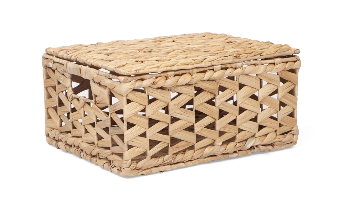 Kosz pleciony z hiacyntu wodnego, ażurowy w rozmiarze S